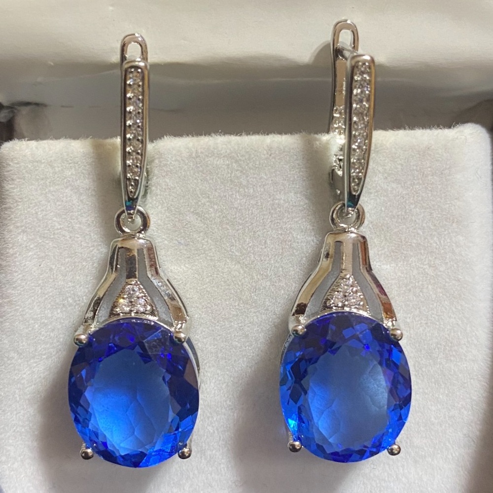 Luxury Tanzanite Earrings (925 silver)